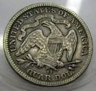 1877-CC Seated Liberty Silver Quarter Carson City, scratched VF/XF Details