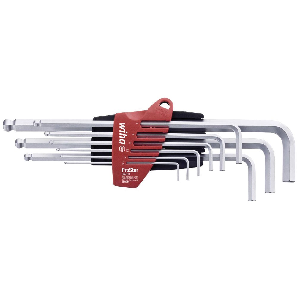 Wiha 369S9 L-key set in ProStar holder Ball End Hex 9pc