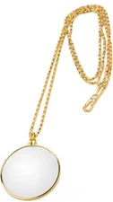 Magnifying Glass Necklace Monocle, 5X Necklace Magnifier with 1.6 Inch Glass Len