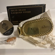 SOLID BRASS LACQUER FINISH ROBE HOOK NEW IN BOX