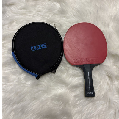 VICTAS BASIC PLUS BLACK Table Tennis Paddle GIANT-Y Rubber Red/Black w/ Case 11 