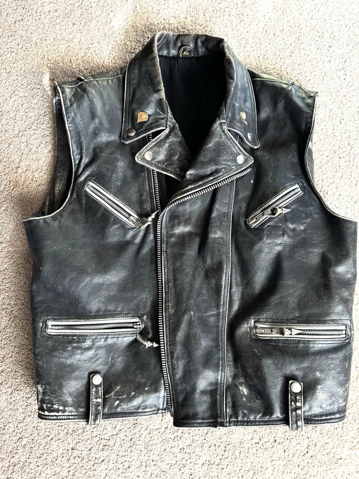 Black Sabbath RARE Leather Vest Signature SuperStars XL Ozzy Osbourne Authentic - Image 2 of 4
