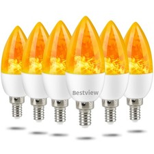 Flickering Light Bulbs,3 Modes Led Flame Effect Light Bulb, Smart E12 Chandel...