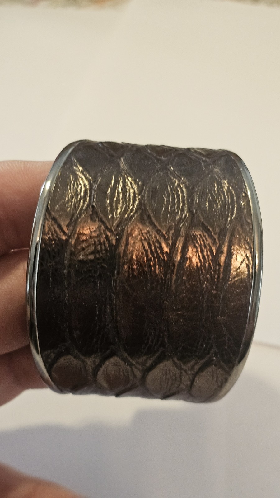 HENRY BENDEL Python Snake Skin Embossed Leather B… - image 1