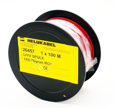 Helukabel 26457 LIYV coil 1x0.75 mm² 1x100m PVC single core red-unused-