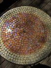 Vintage Gold Leaf Over Iron and Mosaic Glass Tripod Plant Stand — photo 4