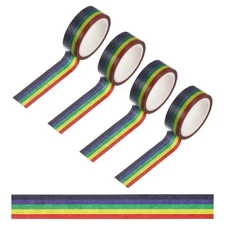 132ft Rainbow Washi Tape, Colored Masking Tape Adhesive Decorative Stickers