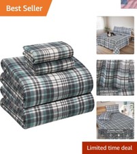 100 Cotton Extra Soft Flannel Sheets - Mint Grey Full, All Seasons Comfort