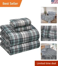 100% Cotton Extra Soft Flannel Sheets - Mint Grey Full, All Seasons Comfort