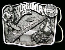 Virginia Farmer Farming Agriculture Farm Vintage Belt Buckle