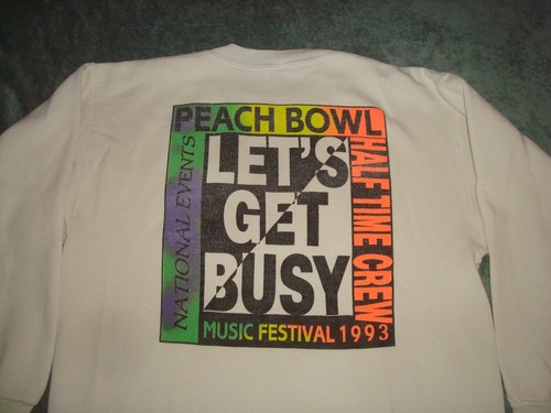 VTG 1993 PEACH BOWL MUSIC FESTIVAL SWEATSHIRT SMALL 90s HALF TIME CREW CONCERT - Picture 7 of 7