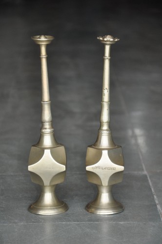 2 Pc Vintage Brass Handcrafted Star Design Rose Water Sprinkler/Bottles - Picture 2 of 9