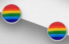 Solid Sterling Silver Childrens Rainbow Enamel 5mm TINY Circle Stud Earrings
