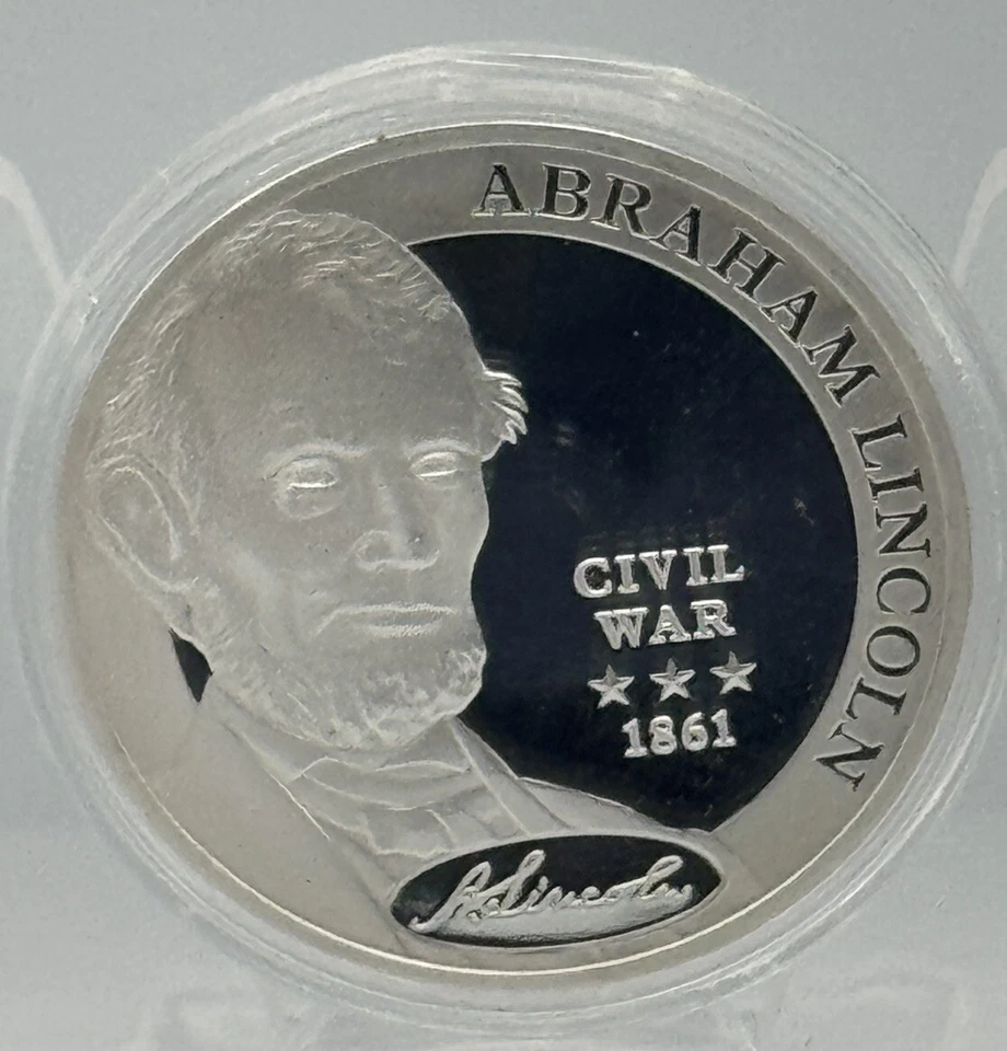 Commander in Chief RARE Set of 5 Silverplate Comm. Coins - Image 4 of 4