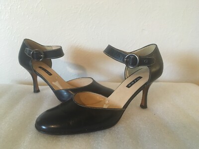 Sz. 9M Hype Leather  Round Toe Pumps Heel Dark Blue Mary Jane  Shoes