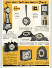 1962 PAPER AD Herschede Webster Banjo Clock Miami Roxbury Danbury Seth Thomas