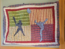 Vtg Pottery Barn Kids Boys MVP Sports Athletic Sports Pillowcase Sham
