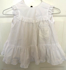 Vintage Pinafore Baby Girl Toddler Handmade White 24 Months READ Please
