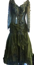 Victorian Design Gown With Corset Closure At Back Long Sleeve