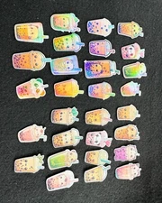 30 Mixed Holographic & Plain Cute Boba Sticker Pack
