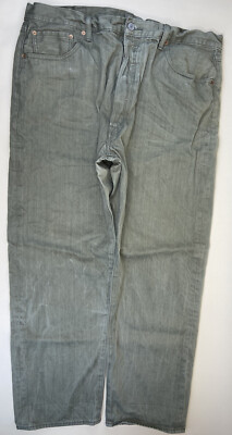 LEVI STRAUSS & CO 501 Gray Denim Button Fly Straight Leg Jeans