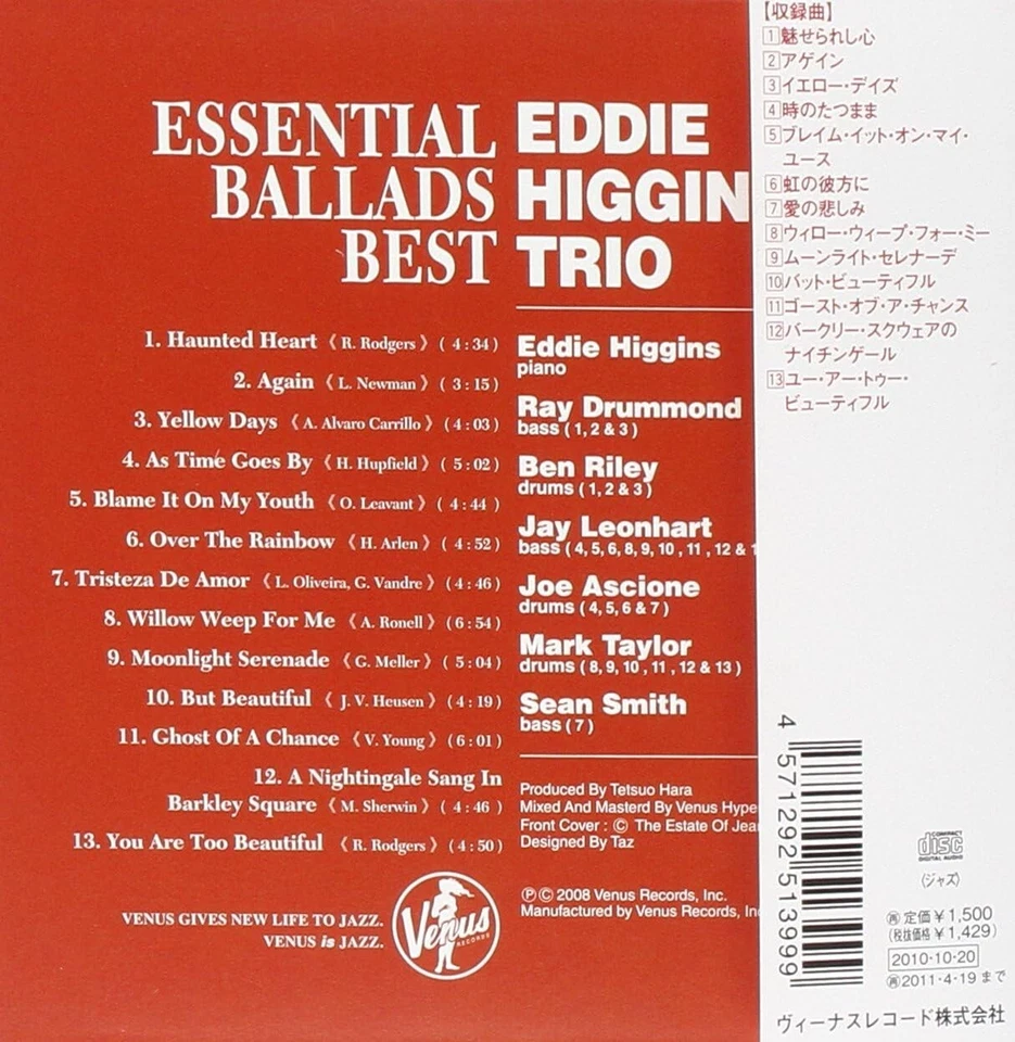 Eddie Higgins Trio Jazz SEALED CD Essential Ballads Best Paper Sleeve Japan NEW - Image 2 of 2