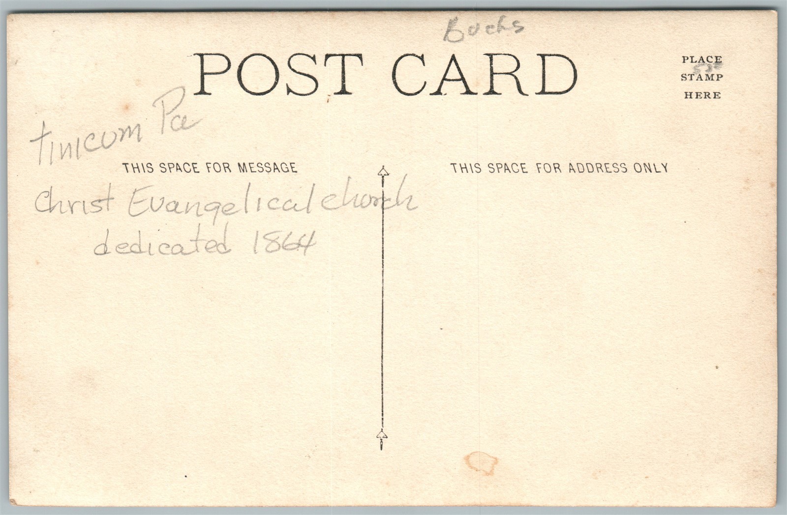 TINICUM BUCKS COUNTY PA CHRIST EV. CHURCH ANTIQUE REAL PHOTO POSTCARD