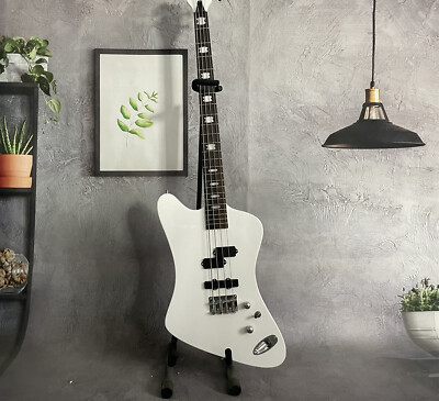 MV-65NS Nikki Sixx Gloss White Solid Electric Bass Guitar 4