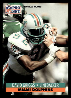 1991 Pro Set #563 David Griggs Miami Dolphins Football NM | eBay