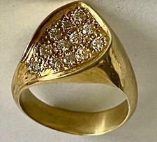 Beautiful Statement Ring, Vermeil over Sterling with Pave Cubic Zirconias.