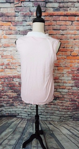 Magnolia Lane Pink Polk Dots AUGUSTA NATIONAL MASTERS Polo Shirt Tank Top Sz M - Picture 4 of 6