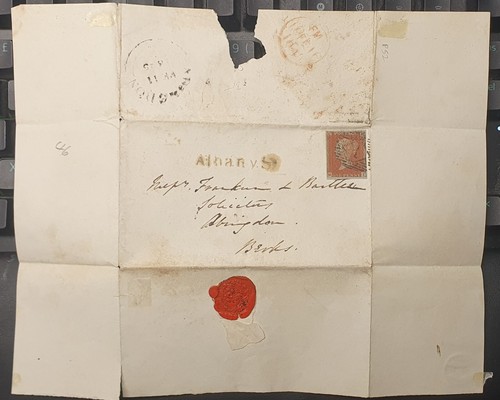 SG8 (BS41) 1d Red Imperf Plate 52 - MI - 4 Margin - Very fine - On Cover - Bild 4 von 5