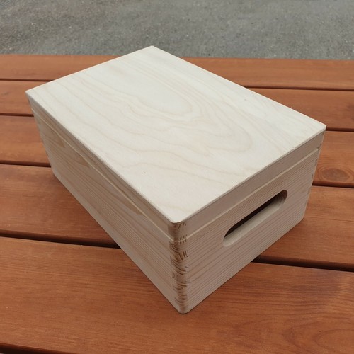 Wooden Box/Trunk 30 x 20 x 13.5 cm With Handles For Decoupage - Picture 2 of 5