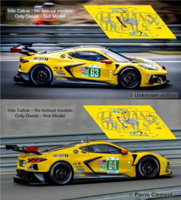 Decals Corvette C8R Le Mans 2022 1:32 1:24 1:43 1:18 64 87 C8 R Chevrolet decals