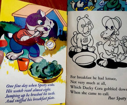 ARMER SPOTTY Welpe ~ Vintage animiertes MALBUCH & BILDPUZZLE Unu - Bild 3 von 6