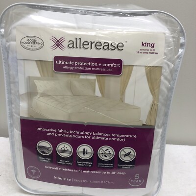 Allerease Mattress Protector King Size 18in deep Mattress