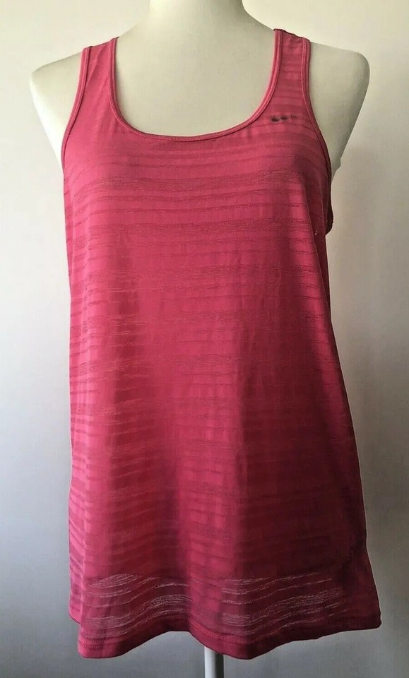 Nike Dri-Fit Ladies Running Top Size M Pink Activewear Polyester Sleeveless