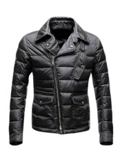 Mens moto Black Biker Quilted Parachute Jacket