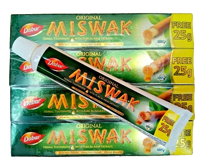6 X Dabur Miswak Zahnpasta 75gr (50gr+25gr FREE ) (6 X75 gr = 450 gr)