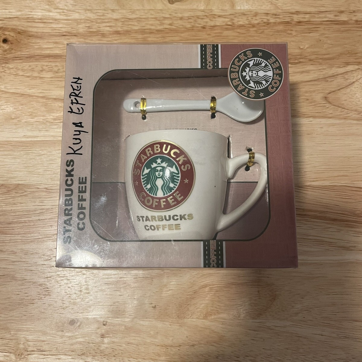 ☕️￼ Starbucks Coffee Cup With Spoon New In Box☕️14x14x7
