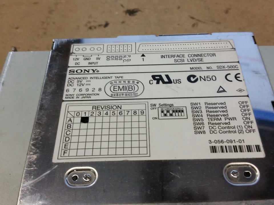 SONY SDX-500C Advanced Intelligent Tape Drive SDX-500C/BM Internal SCSI LVD/SE - Image 4 of 4