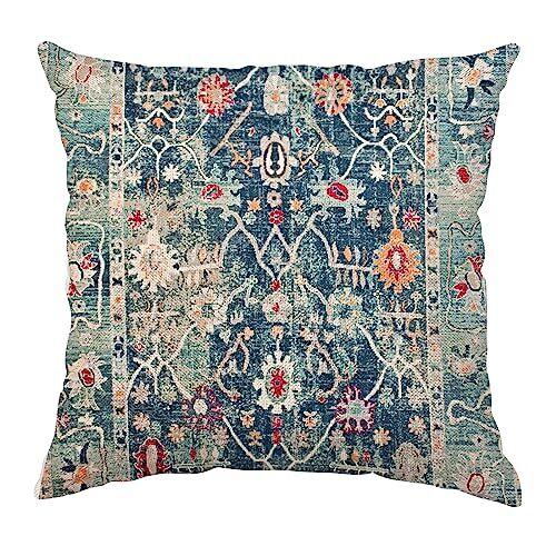 Boho Pillow Covers 18x18 Inch, Persian Carpet Blue Vintage 18" x 18" Style 13 - Picture 1 of 6