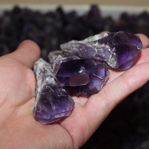 Natural Amethyst Quartz Crystal Cluster Rough Stone Geode Druzy Obelisk Healing - Picture 42 of 48