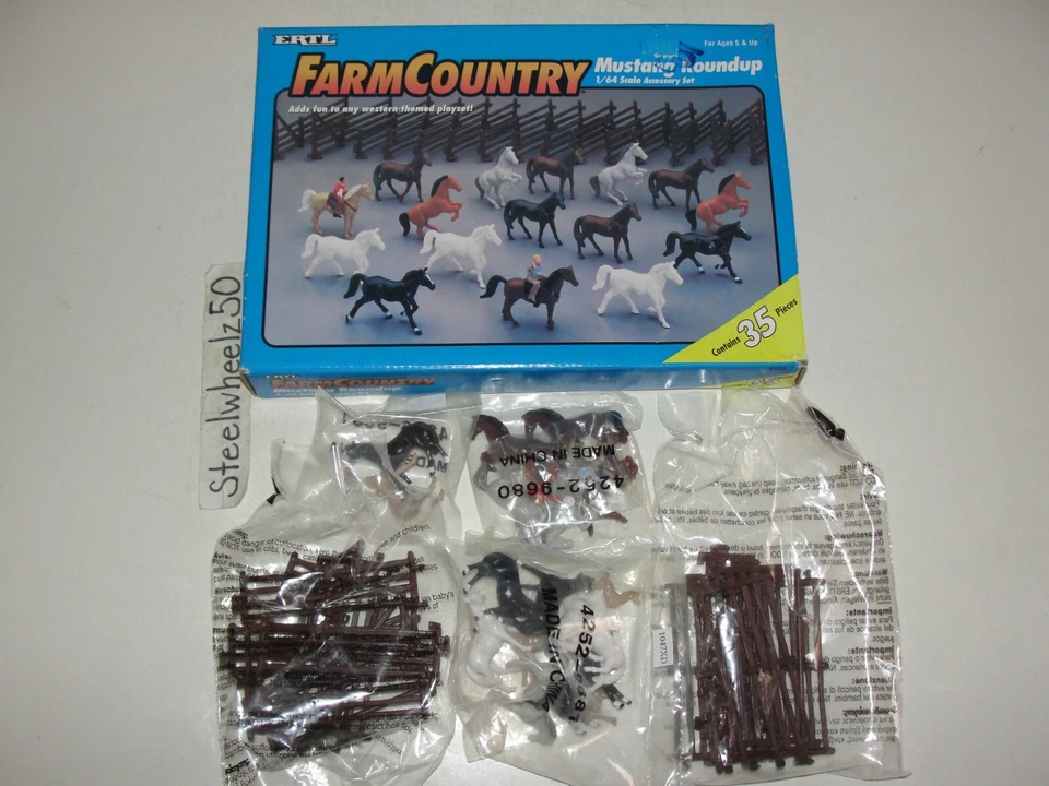 Ertl Farm Country Mustang Roundup 1/64 Scale Accessory Set 1997 SEALED CONTENTS - Image 2 of 4
