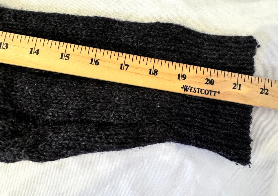 复古 TRUSSARDI 意大利柔软豪华灰色粗针织纯羊毛毛衣男式 XL 码 — 第 4/4 张图片