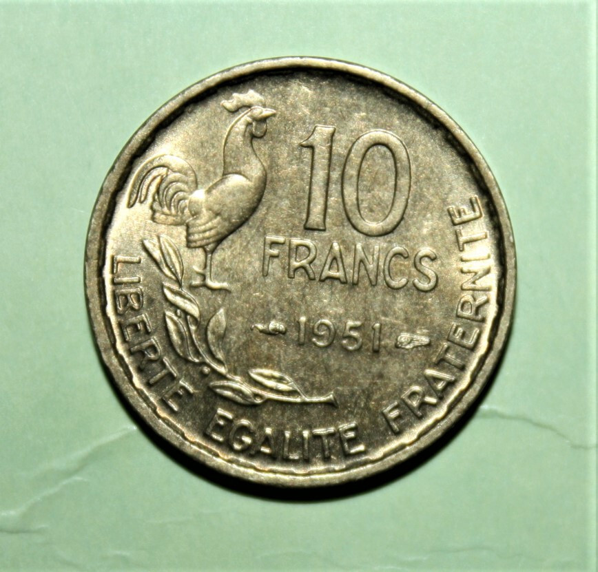 フランス 10 FRANCS 1951年 硬貨 10 francs 1951, France - Coin value - uCoin.net
