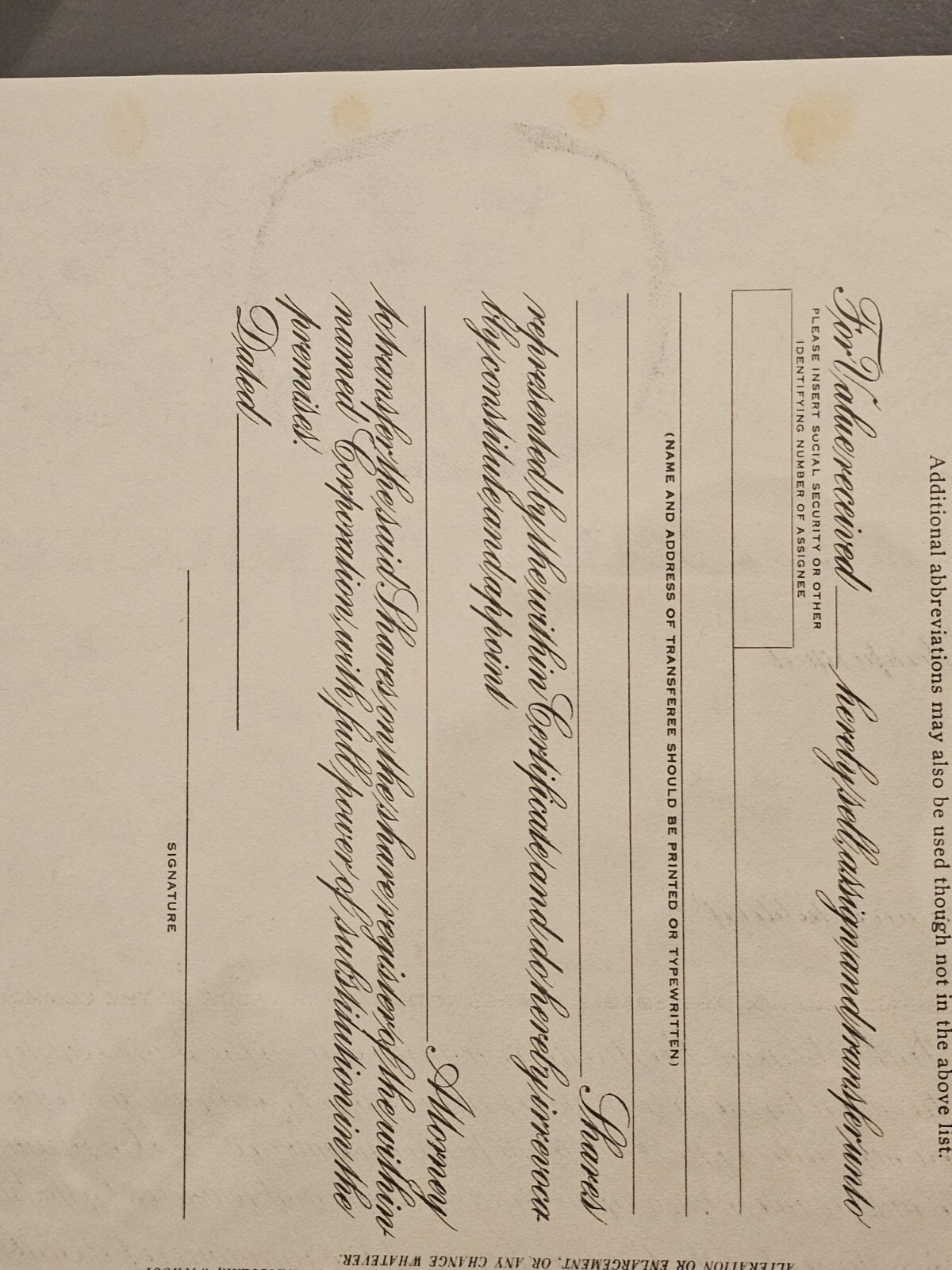 Original 1967 Walt Disney stock certificate Mickey Mouse Authentic Uncirculated