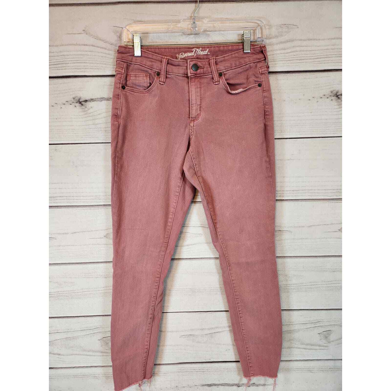 Universal Thread Womens Pink Solid Stretch Raw He… - image 1