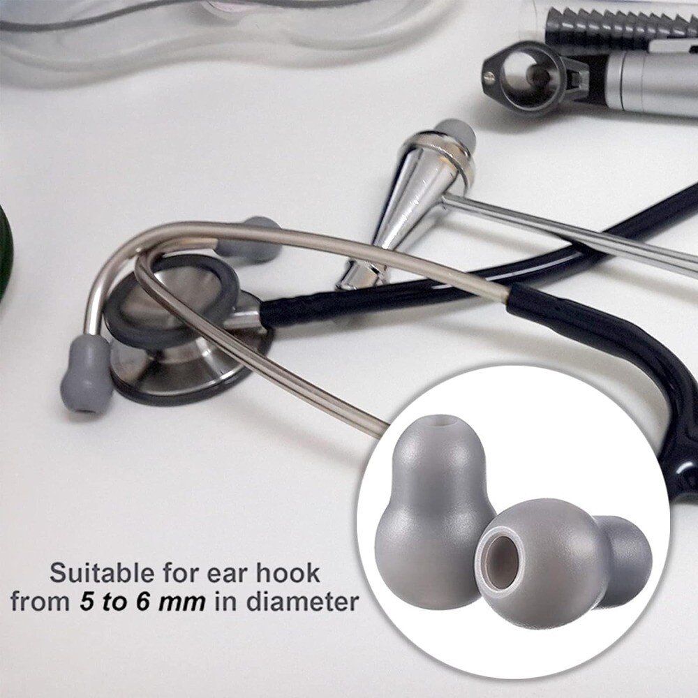 4Pcs Silicone Stethoscope Ear Pieces Gray Black Silicone Ear Tips eBay