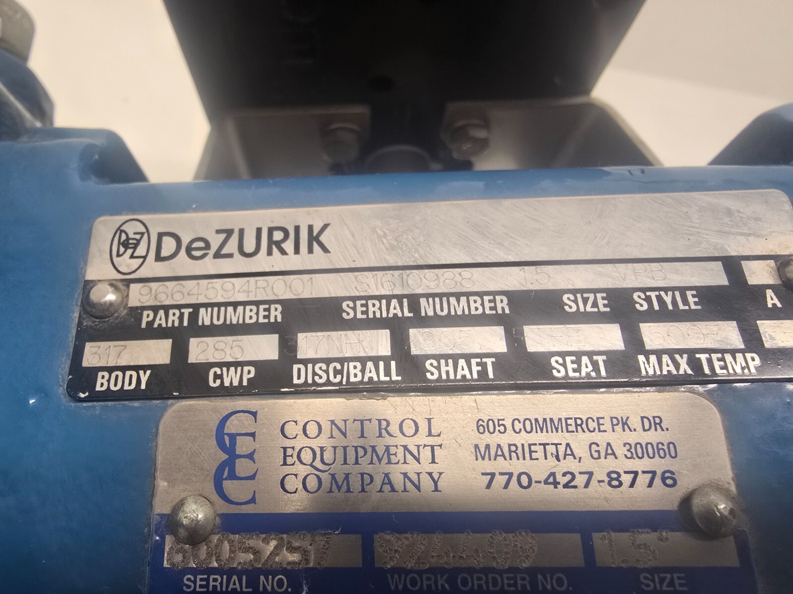 NEW OLD STOCK! DEZURIK 1.5" 317 BODY VALVE 9664594R001 W/ ABB POSITIONER EDP300